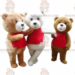 3 björnmaskot BIGGYMONKEY™s, nallebjörnskostymer, 3 nallar - Bärmaskot - BIGGYMONKEY_08630 - BiggyMonkey.com