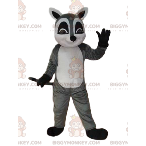 BIGGYMONKEY™ Maskottchenkostüm grauer und weißer Lemur
