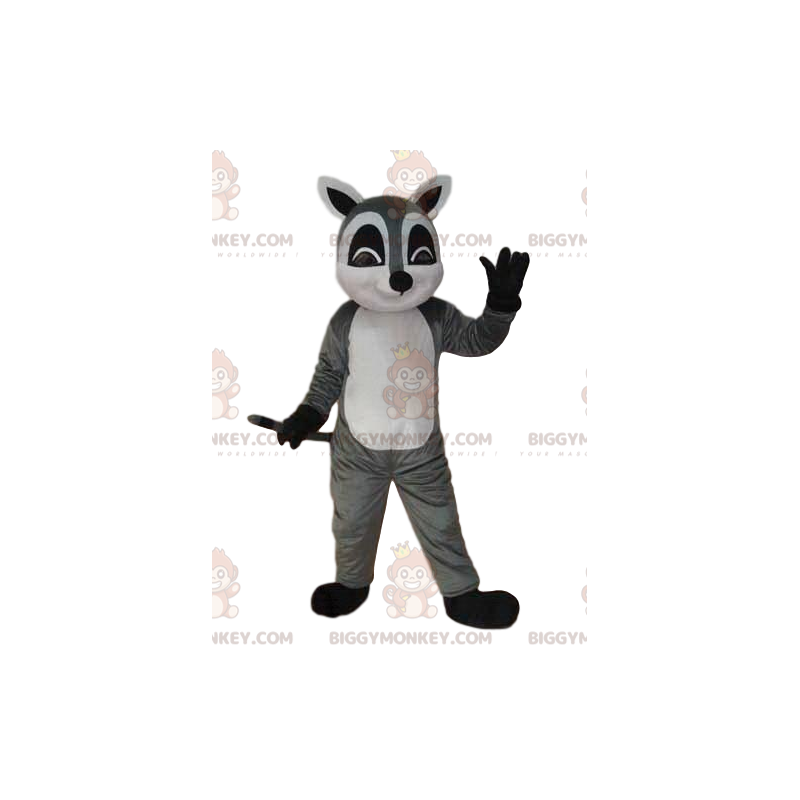 Costume de mascotte BIGGYMONKEY™ de lémurien gris et blanc Costume de mascotte BIGGYMONKEY™ de lémurien gris et blanc