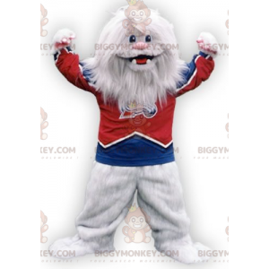 Disfraz de mascota monstruo blanco peludo yeti blanco