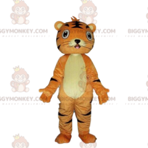 Oranje en zwarte tijger BIGGYMONKEY™-mascottekostuum, oranje