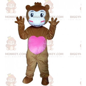 Kostým maskota BIGGYMONKEY™ hnědé opice se srdcem, romantický