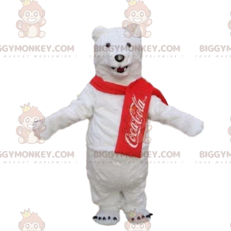 Disfraz de mascota de oso polar BIGGYMONKEY™, disfraz de Coca Disfraz de mascota de oso polar BIGGYMONKEY™, disfraz de Coca
