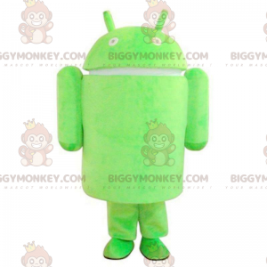 BIGGYMONKEY™ Android-mascottekostuum, groen robotkostuum