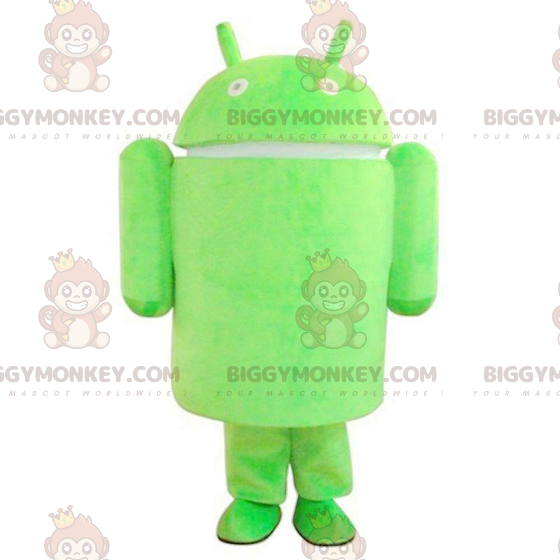 Traje de mascote BIGGYMONKEY™ Android, fantasia de robô verde