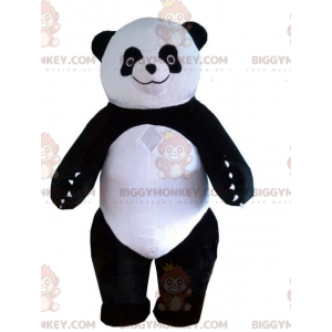 Traje de mascote BIGGYMONKEY™ de panda preto e branco, fantasia