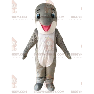 BIGGYMONKEY™ mascot costume gray and white dolphin, sea costume