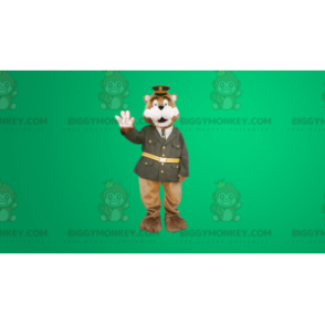 Kostým maskota medvěda hnědého BIGGYMONKEY™ v uniformě