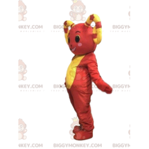BIGGYMONKEY™ Maskottchenkostüm, gelbes und rotes Schaf