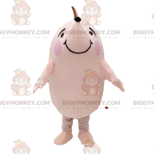 BIGGYMONKEY™ Maskottchenkostüm aus weißem und rosa Igel