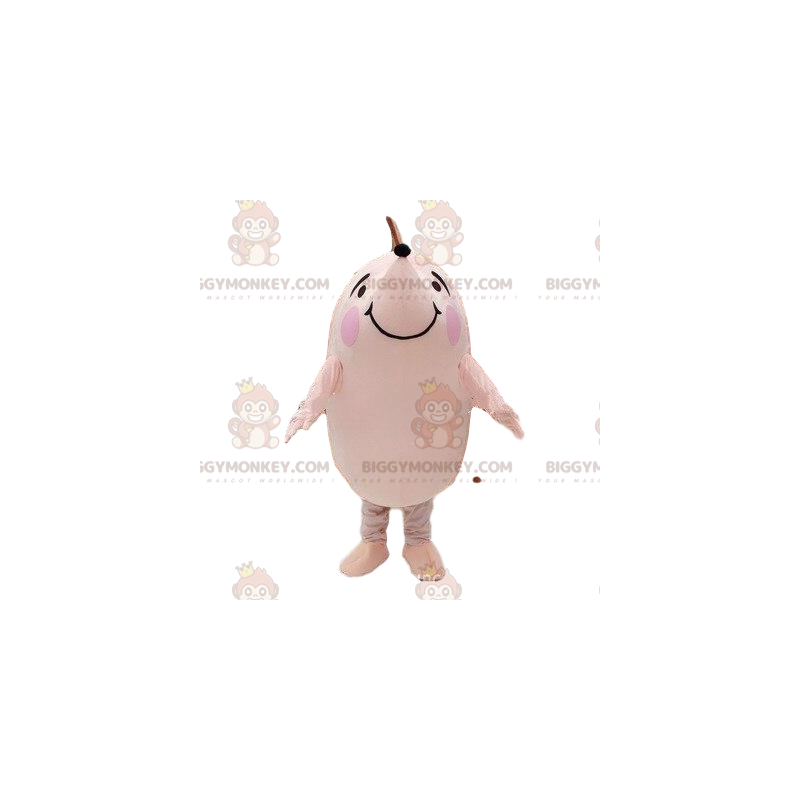 BIGGYMONKEY™ mascot costume of white and pink hedgehog