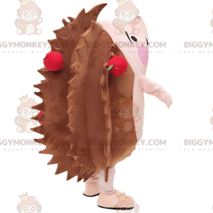 BIGGYMONKEY™ mascot costume of white and pink hedgehog