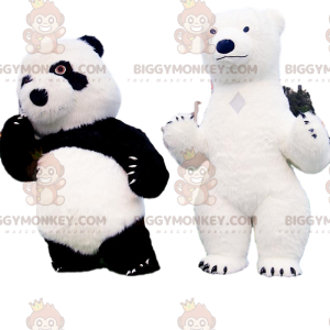 2 medvědí maskoti BIGGYMONKEY™, panda a lední medvěd –
