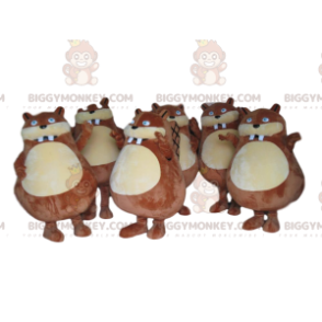 Brown beaver BIGGYMONKEY™ mascot costume, rodent costume, giant