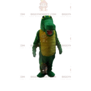 Disfraz de mascota de cocodrilo verde y amarillo BIGGYMONKEY™