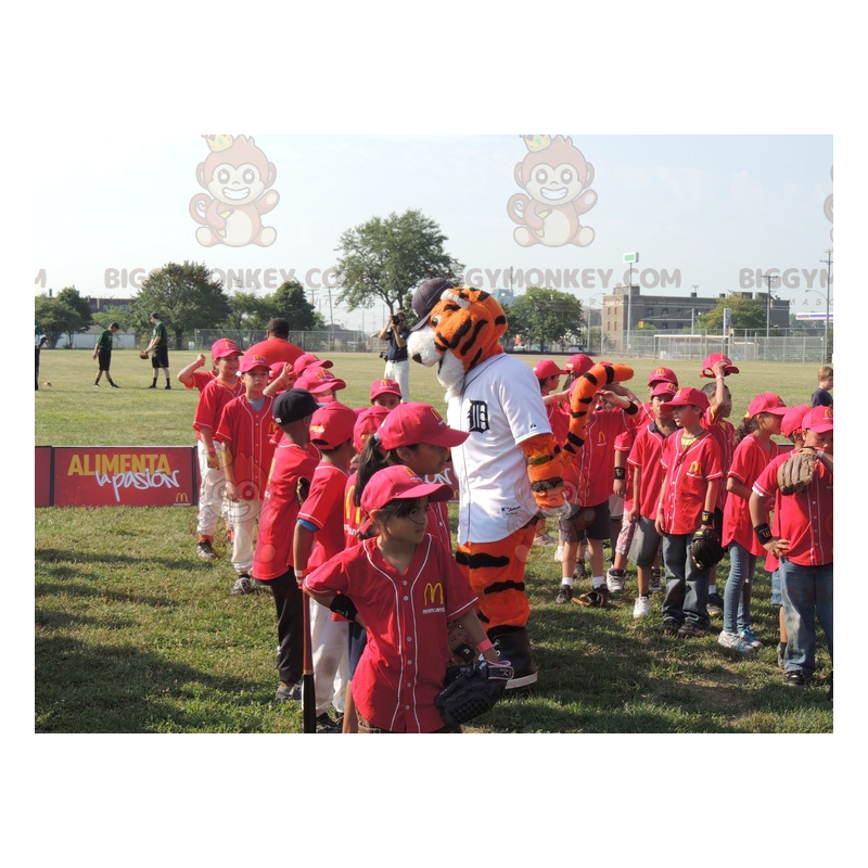Orange White and Black Tiger BIGGYMONKEY™ Mascot Costume - Orange White and Black Tiger BIGGYMONKEY™ Mascot Costume -