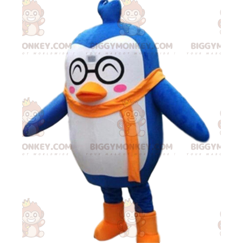 BIGGYMONKEY™ maskottiasu sinivalkoinen pingviini, pingviiniasu BIGGYMONKEY™ maskottiasu sinivalkoinen pingviini, pingviiniasu