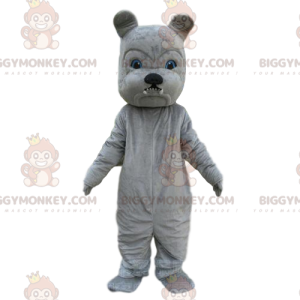 BIGGYMONKEY™ maskotdräkt av grå bulldogg, hunddräkt, stygg hund
