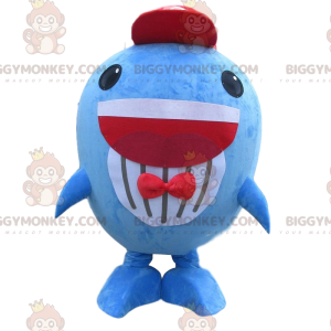 Big Blue Fish BIGGYMONKEY™ Mascot Costume, Funny Whale Costume