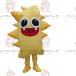 Yellow monster BIGGYMONKEY™ mascot costume, yellow creature