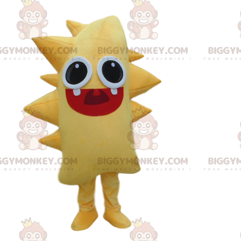 Yellow monster BIGGYMONKEY™ mascot costume, yellow creature