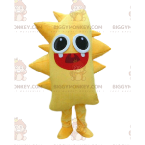 Yellow monster BIGGYMONKEY™ mascot costume, yellow creature