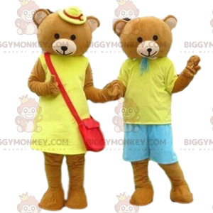 μασκότ teddy BIGGYMONKEY™, κοστούμια αρκουδάκι, ζευγάρι μασκότ