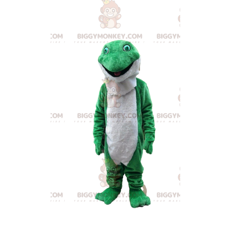 Costume de mascotte BIGGYMONKEY™ de grenouille verte et Costume de mascotte BIGGYMONKEY™ de grenouille verte et