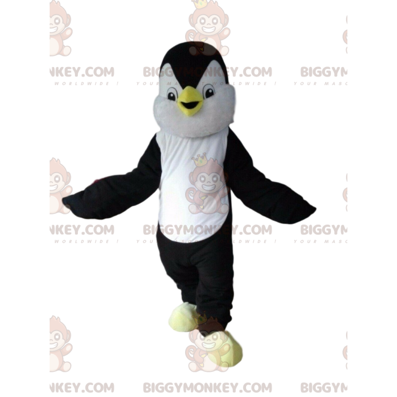 Disfraz de mascota BIGGYMONKEY™ pingüino blanco y negro Disfraz de mascota BIGGYMONKEY™ pingüino blanco y negro