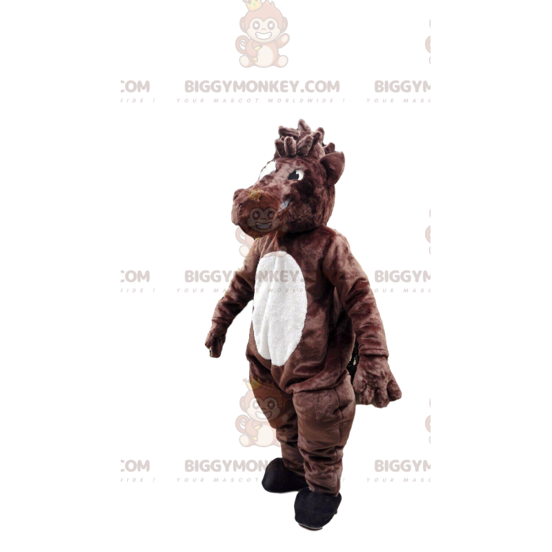Costume de mascotte BIGGYMONKEY™ de cheval marron et blanc Costume de mascotte BIGGYMONKEY™ de cheval marron et blanc