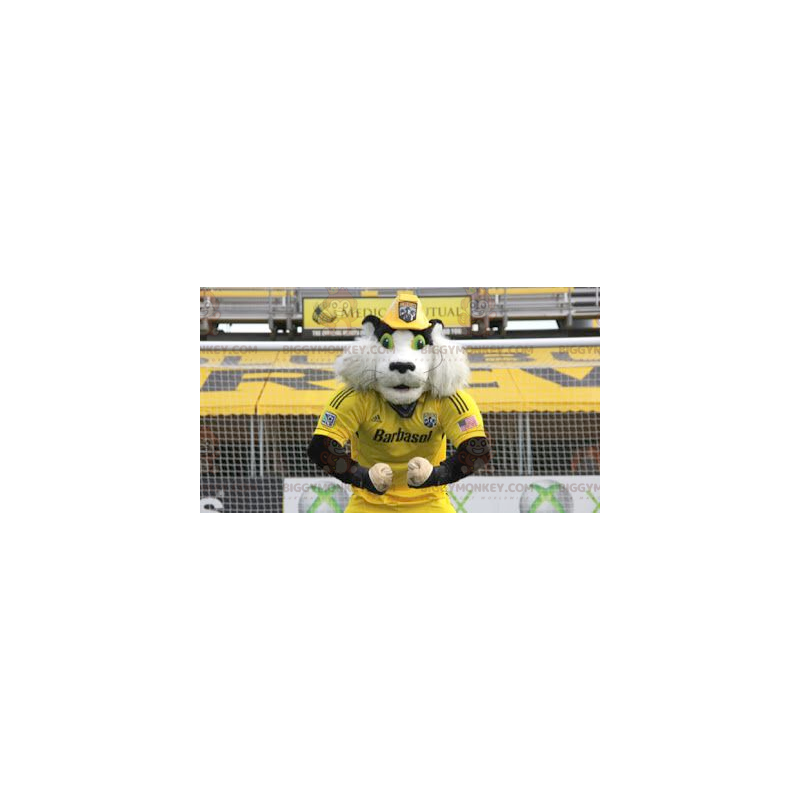 BIGGYMONKEY™ Vit och svart Groundhog hamstermaskotdräkt - BIGGYMONKEY™ Vit och svart Groundhog hamstermaskotdräkt -