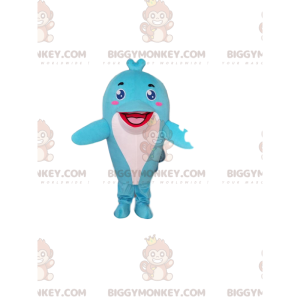 BIGGYMONKEY™ maskotkostume lyseblå delfin, havkostume