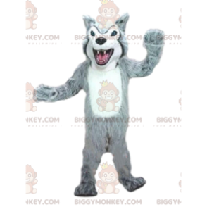 Στολή μασκότ Wolf BIGGYMONKEY™, στολή σκύλου λύκου, φανταχτερό
