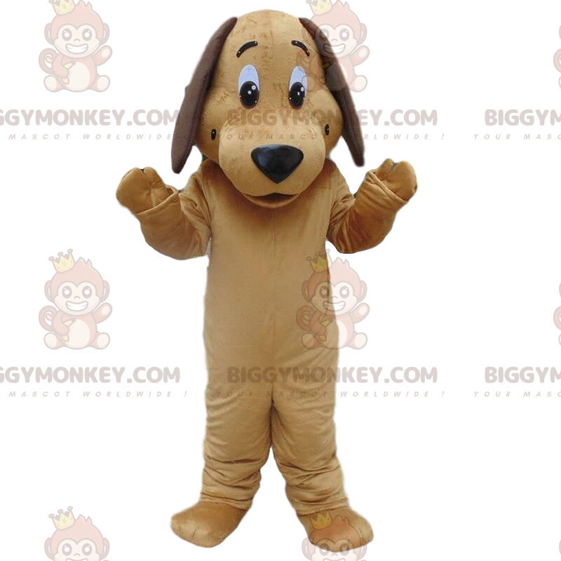 Beige dog BIGGYMONKEY™ mascot costume, doggie costume, dog