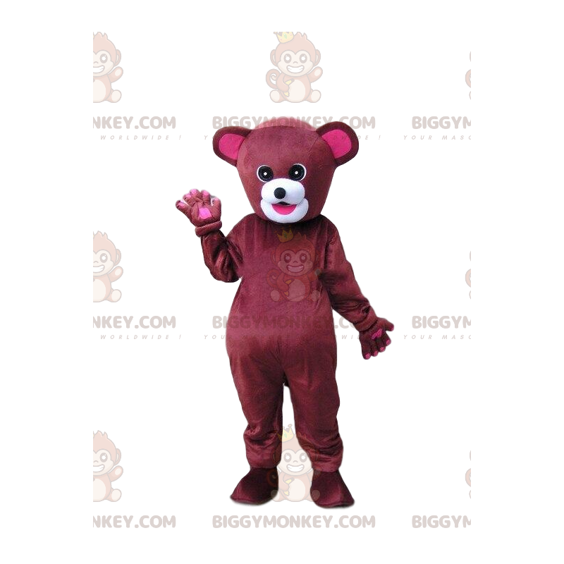 Rode en roze beer BIGGYMONKEY™ mascottekostuum Rode en roze beer BIGGYMONKEY™ mascottekostuum