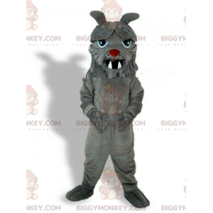 BIGGYMONKEY™ maskotkostume af grå bulldog, hundekostume, fræk