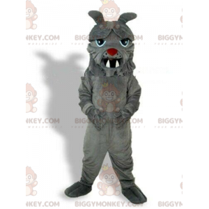 Traje de mascote BIGGYMONKEY™ de buldogue cinza, fantasia de