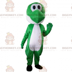 Costume de mascotte BIGGYMONKEY™ de dinosaure vert et blanc