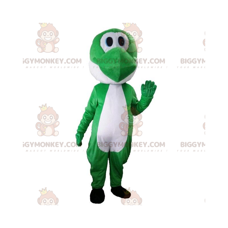 Groene en witte dinosaurus BIGGYMONKEY™ mascottekostuum Groene en witte dinosaurus BIGGYMONKEY™ mascottekostuum