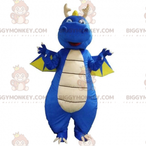 Blå dinosaur BIGGYMONKEY™ maskotkostume, dragekostume, blåt