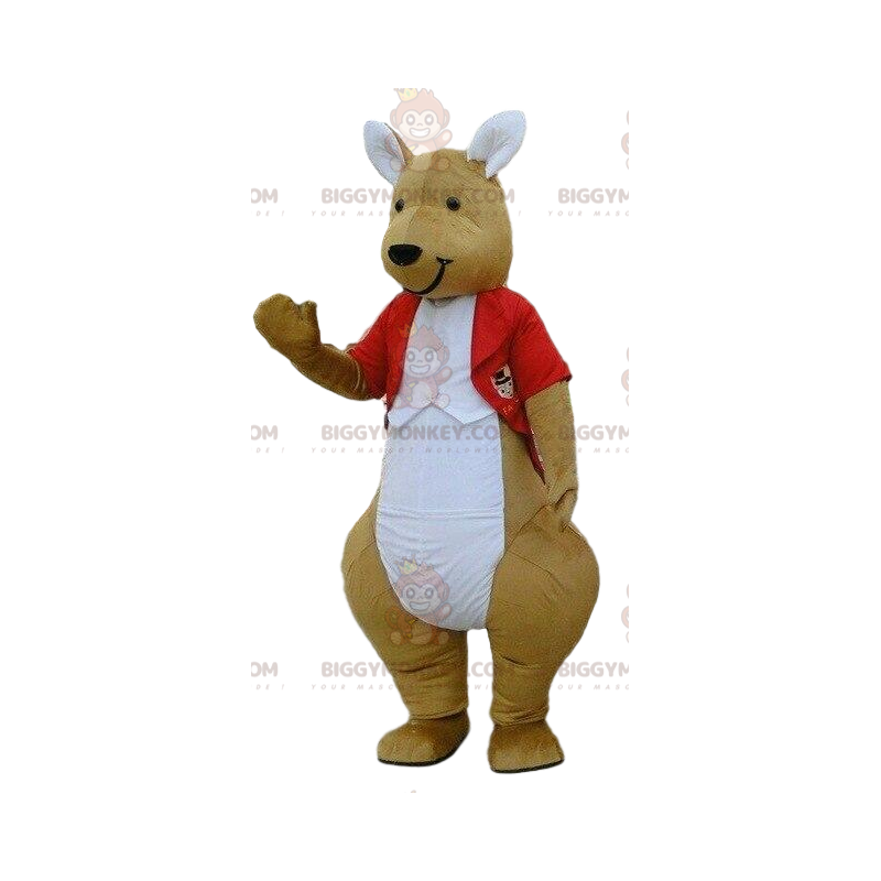 BIGGYMONKEY™ costume mascotte di canguro in costume rosso BIGGYMONKEY™ costume mascotte di canguro in costume rosso