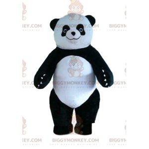Στολή μασκότ panda BIGGYMONKEY™, φουσκωτό κοστούμι, ασπρόμαυρη