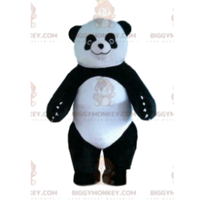 BIGGYMONKEY™ pandan maskottiasu, puhallettava puku, mustavalkoinen karhu - Karhun maskotti - BIGGYMONKEY_08735 - BiggyMonkey.com