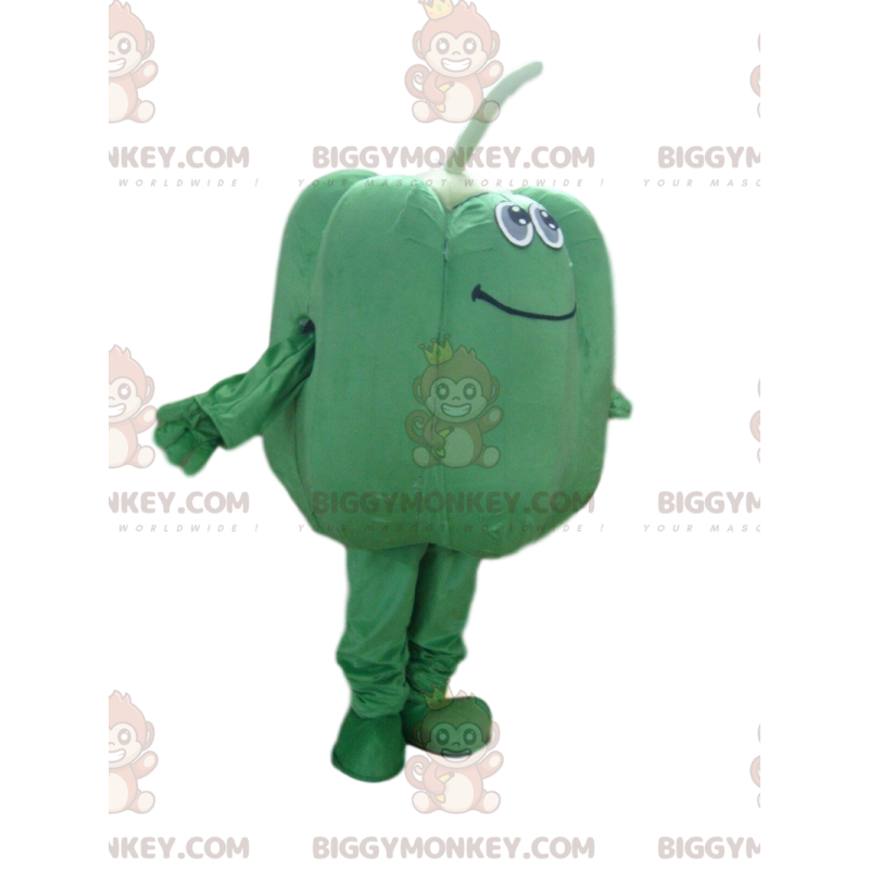 Grøn peber BIGGYMONKEY™ maskotkostume, grøn peberkostume, kæmpe Grøn peber BIGGYMONKEY™ maskotkostume, grøn peberkostume, kæmpe