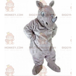 BIGGYMONKEY™ Maskottchenkostüm graues Nashorn, Nashornkostüm