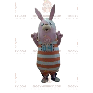 Disfraz de mascota Bunny BIGGYMONKEY™ con traje a rayas