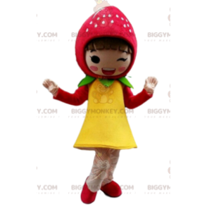 Strawberry BIGGYMONKEY™ maskotkostume, pigekostume, strawberry