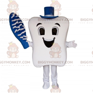 Costume de mascotte BIGGYMONKEY™ de dent géante, brosse à