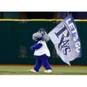 Rays Team BIGGYMONKEY™ Mascot Costume All Hairy Blue and Gray