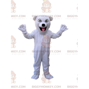 Disfraz de mascota de perro blanco BIGGYMONKEY™, disfraz de